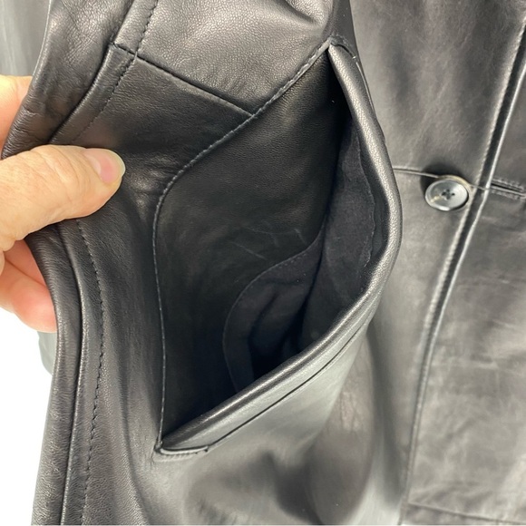 Andrew Marc Men's Black Leather Button Front Blazer Jacket Coat XL - Picture 5 of 16